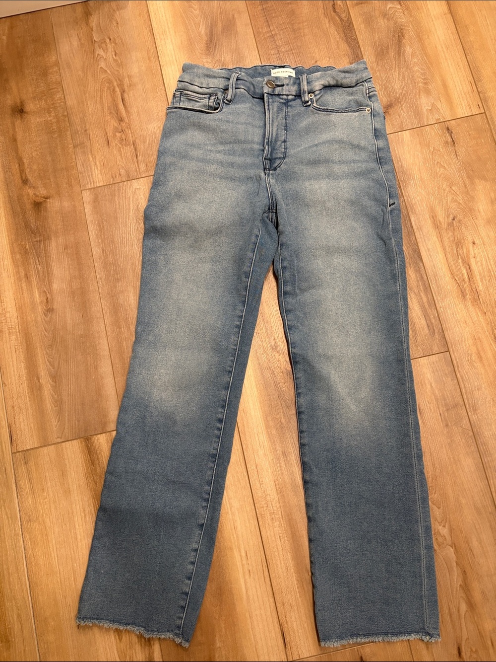 Good American Light Blue Straight Leg Jeans